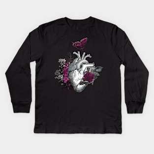 Floral heart Kids Long Sleeve T-Shirt